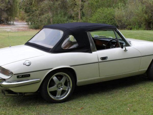 Triumph Stag soft top, produced in Haartz Stayfast Canvas and comes with plastic window and zipper