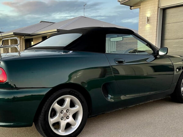 MG MG-F combo 2 piece soft top, produced in Haartz Stayfast Canvas and comes with drip guards and plastic window - Image 2